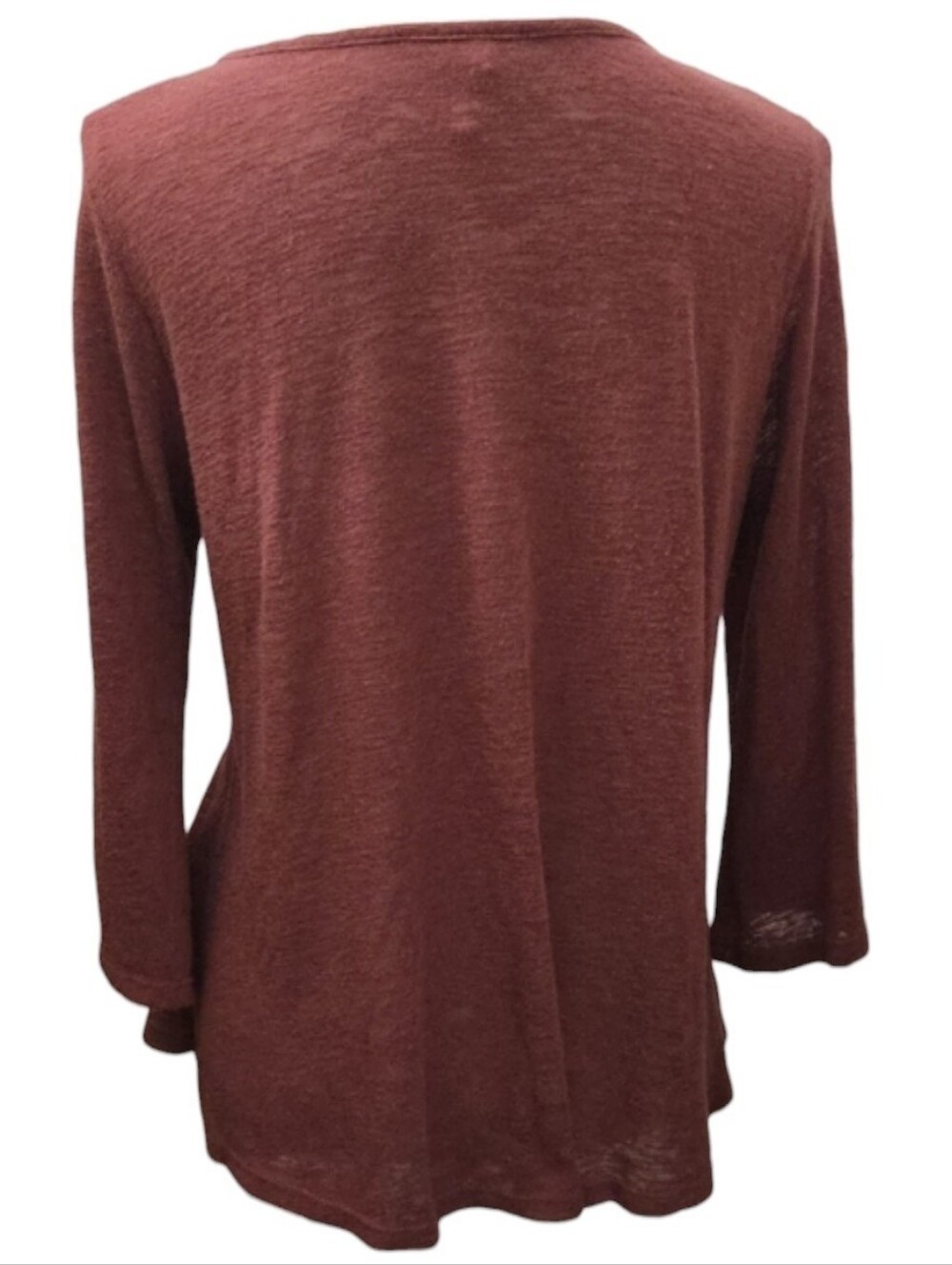 Cozy Casual Rust Long-Sleeve Embroidered Tie-Neck Top - Picture 4 of 5